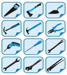 blue icons with tools