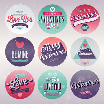 Valentine`s day set - emblems and other decorative elements