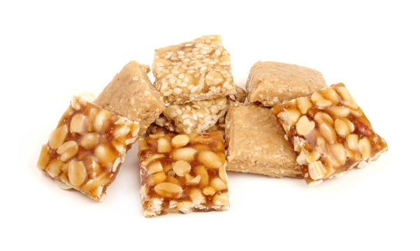 Indian peanut and jaggery sweet popularly known as Gazak