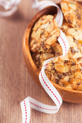Cookies with chocolate and almonds