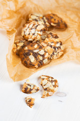 Cookies with chocolate and almonds