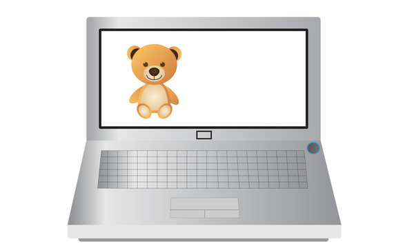 Laptop and Teddy Bear