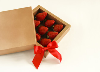 Strawberries for Valentine's or Birthday in an elegant gift box