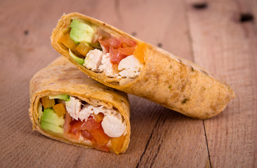 chicken wrap sandwich tortilla