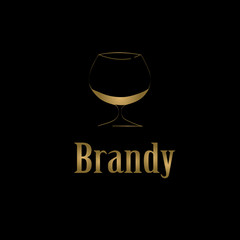 brandy glass design menu background. Vector