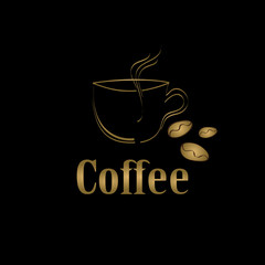 coffee cup label concept menu. Vector