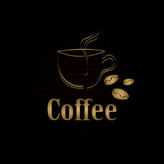 coffee cup label concept menu. Vector