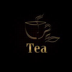 Cup of tea. Vector label, idea (poster) for your menu