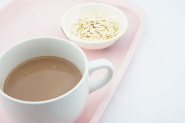 Cup of cocoa and oats