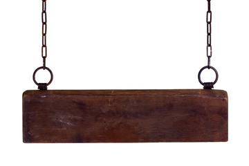 wooden plate on chains