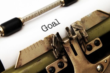 Goal text on typewriter