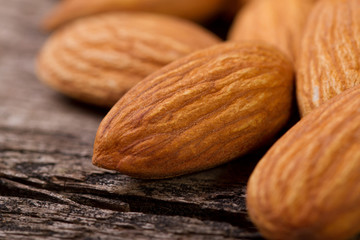 texture whole almonds close up