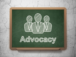 Law concept: Business People and Advocacy on chalkboard