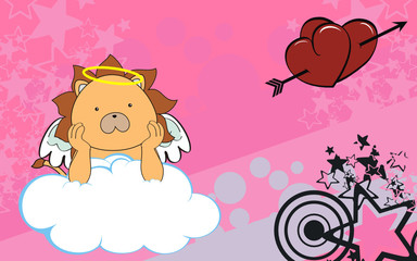 lion cartoon cherub background