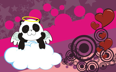 panda bear cherub cartoon background