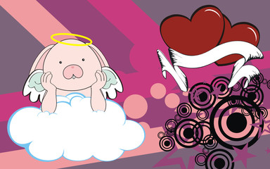 bunny cartoon cherub background
