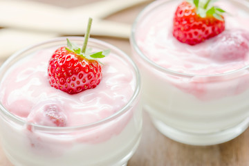 strawberry smoothie with strawberries