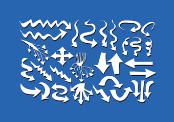 Obraz premium arrows icons set by hand drawing idea