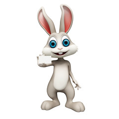 Obraz na płótnie Canvas Easter happy bunny with visiting card