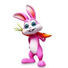 Happy bunny with carrot