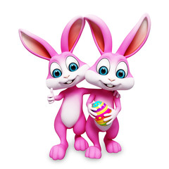 Obraz na płótnie Canvas happy bunny with color egg