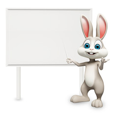 Happy bunny with presentation sign board