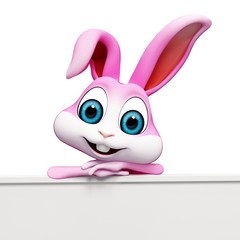 Happy bunny with and sign