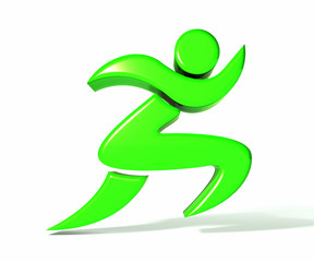 Green figure fitness running image