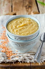 Puree soup of lentils and vegetables