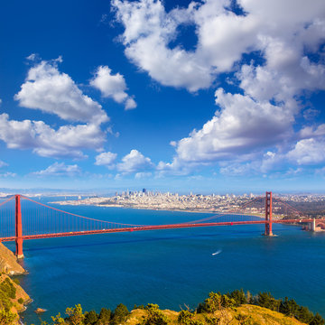 San Francisco Golden Gate Bridge Marin headlands California