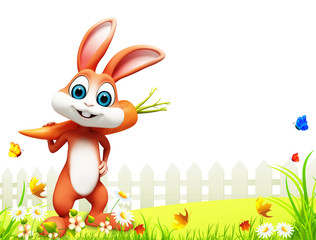 happy bunny with carrot