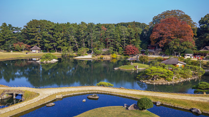 View from Yuishinzan hill at Koraku-en garden in Okayama