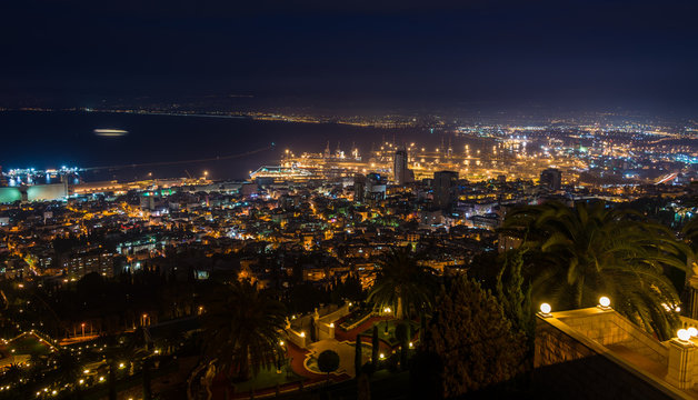 Haifa view at sunset