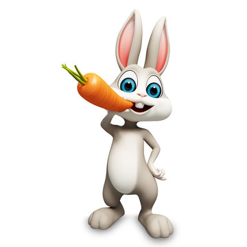 happy bunny with carrot