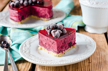 Berry cheesecake on a plate