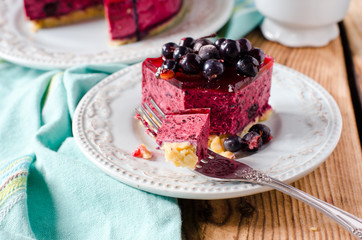 Berry cheesecake on a plate