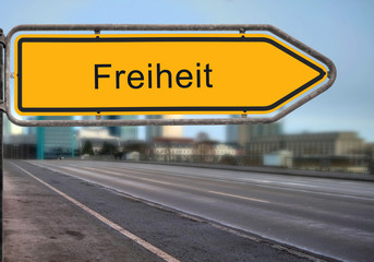 Fototapeta premium Strassenschild 15 - Freiheit