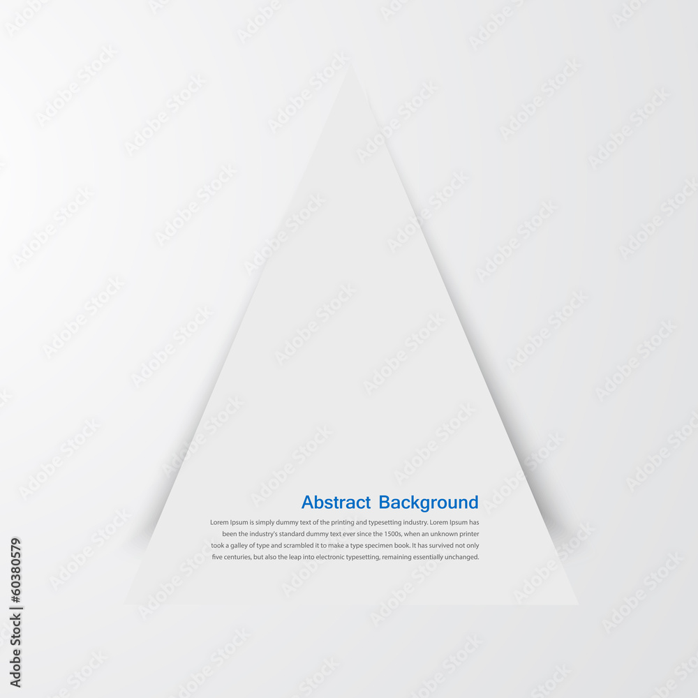 Sticker vector white triangle. abstract and grey backround