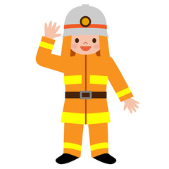 消防士の格好をした子供