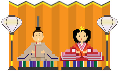 お内裏様とお雛様_金屏風付き