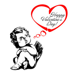 angel or cupid isolated