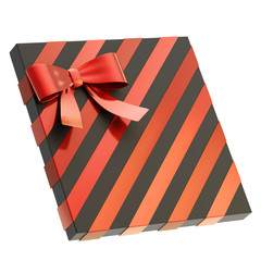 Fototapeta premium Wrapped gift box with a bow and ribbon