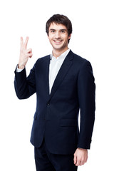 Young businessman isolated on white