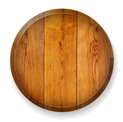 Realistic wooden round board.