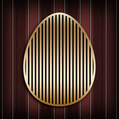 Happy Easter card - golden shape of egg