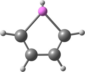 Molecular structure of arsole on white background