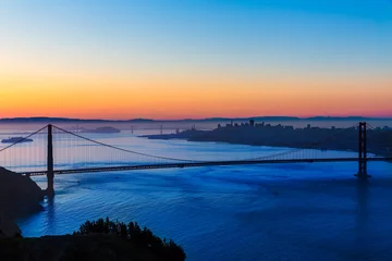 Photo sur Plexiglas Pont du Golden Gate Golden Gate Bridge San Francisco sunrise California
