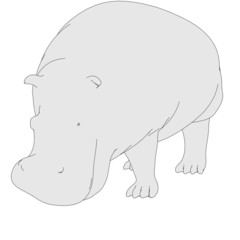 cartoon image of hippo animal