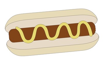 cartoon image of hot dog