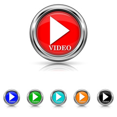 Video play icon - vector set